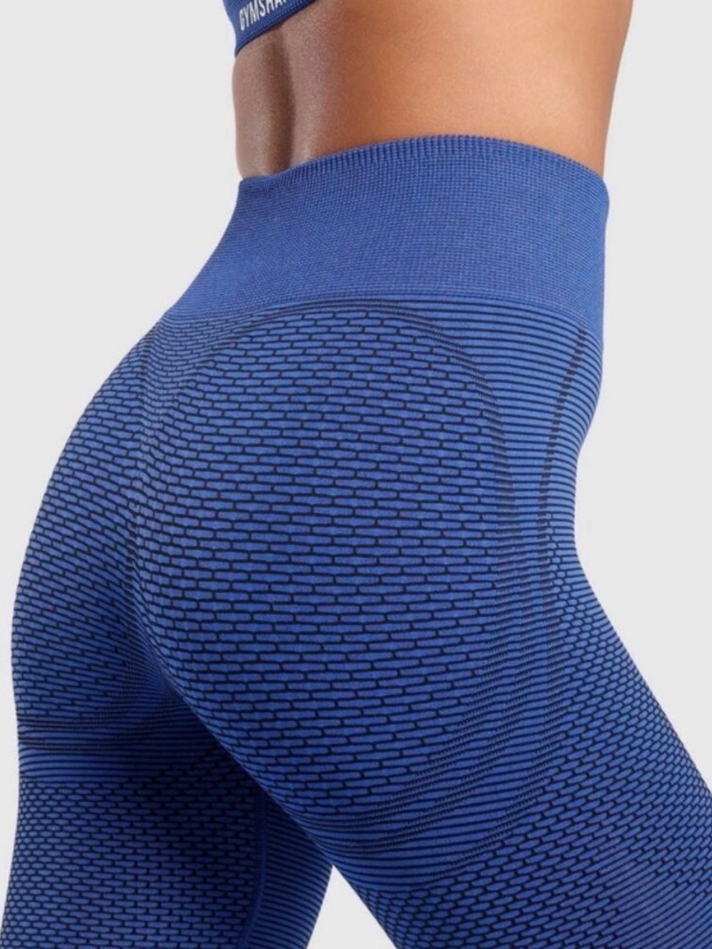 Gymshark sport seamless high waisted force breathable blue leggings